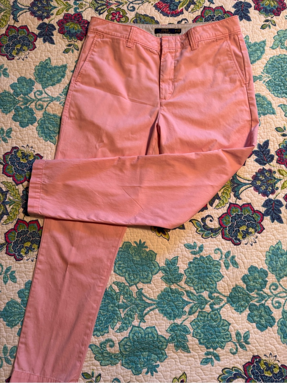 Pink Chino Pants flat front